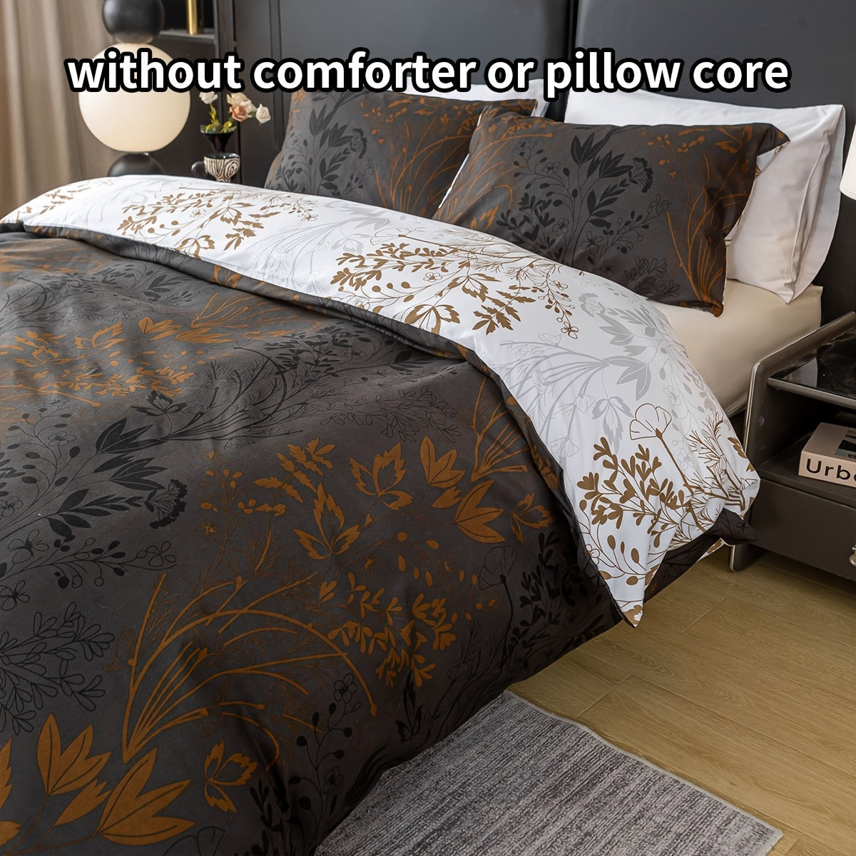 Luxurious Floral Print Polyester Duvet Cover Set includes one duvet cover and two pillowcases (core not included). This all-season bedding set is soft, comfortable, and breathable, perfect for bedroom, guest room, or dorm use.