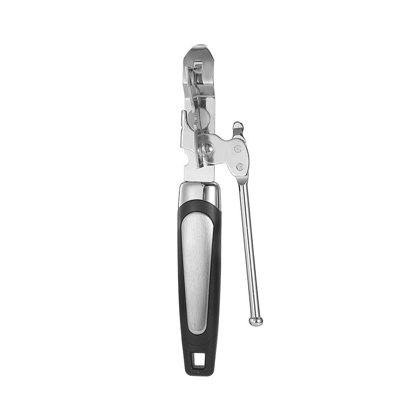 Durable Household Essential: Stainless Steel Manual Can Opener with 2-in-1 Multifunctional Kitchen Tool for Effortless Jar and Tin Opening, Featuring an Ergonomic Handle