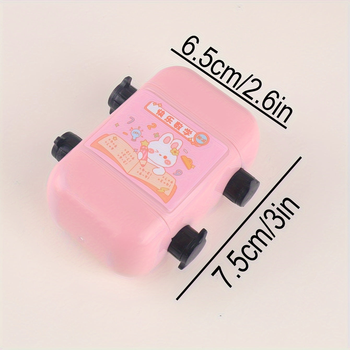 1pc Double Roller Arithmetic Stamp with addition and subtraction, cute cartoon design for math practice. Perfect for school supplies and back to school. Multiple colors available.