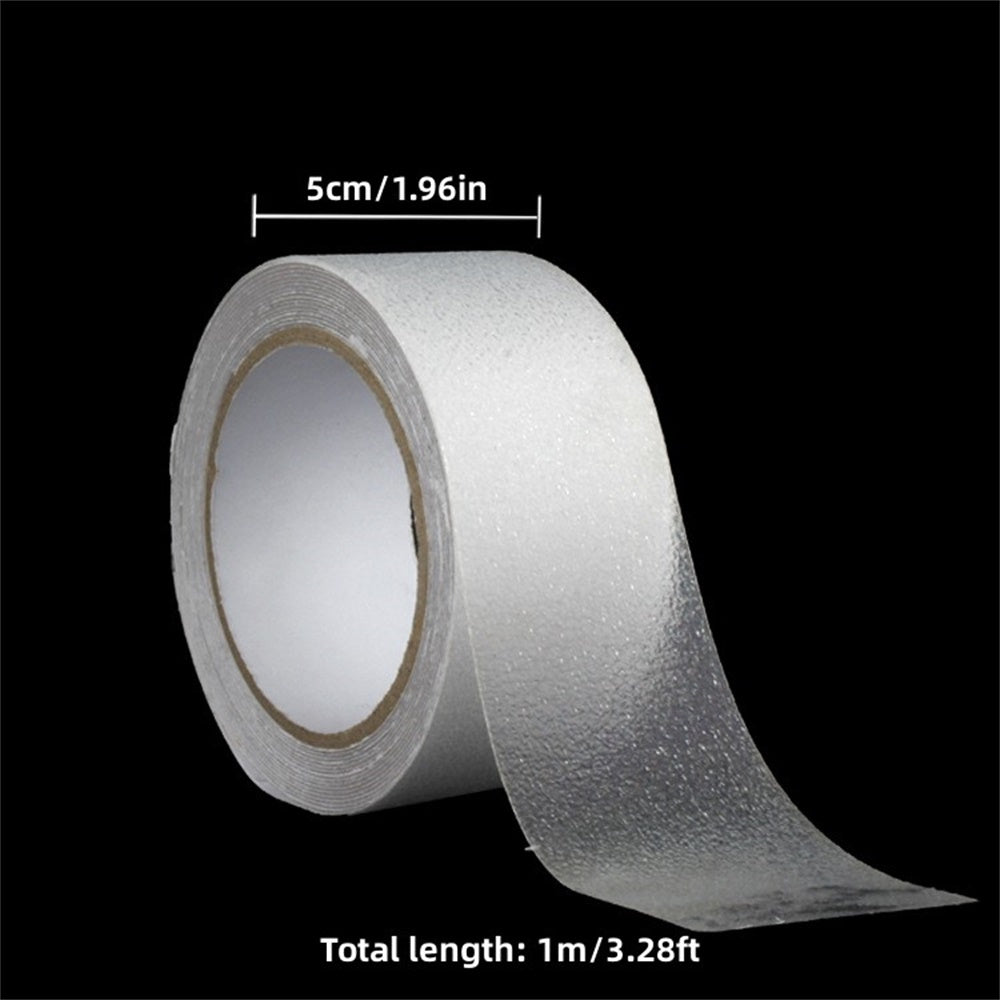 Soft and comfortable clear non-slip grip tape made of waterproof, durable PVC for use in bathtubs, boats, stairs, and floors. Ideal for keeping bare feet secure and slip-free.