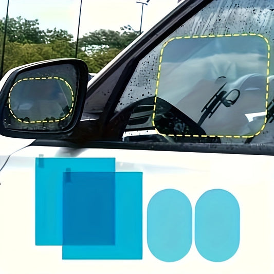 2 or 4 pieces of rain and fog waterproof transparent film for car rearview mirrors.