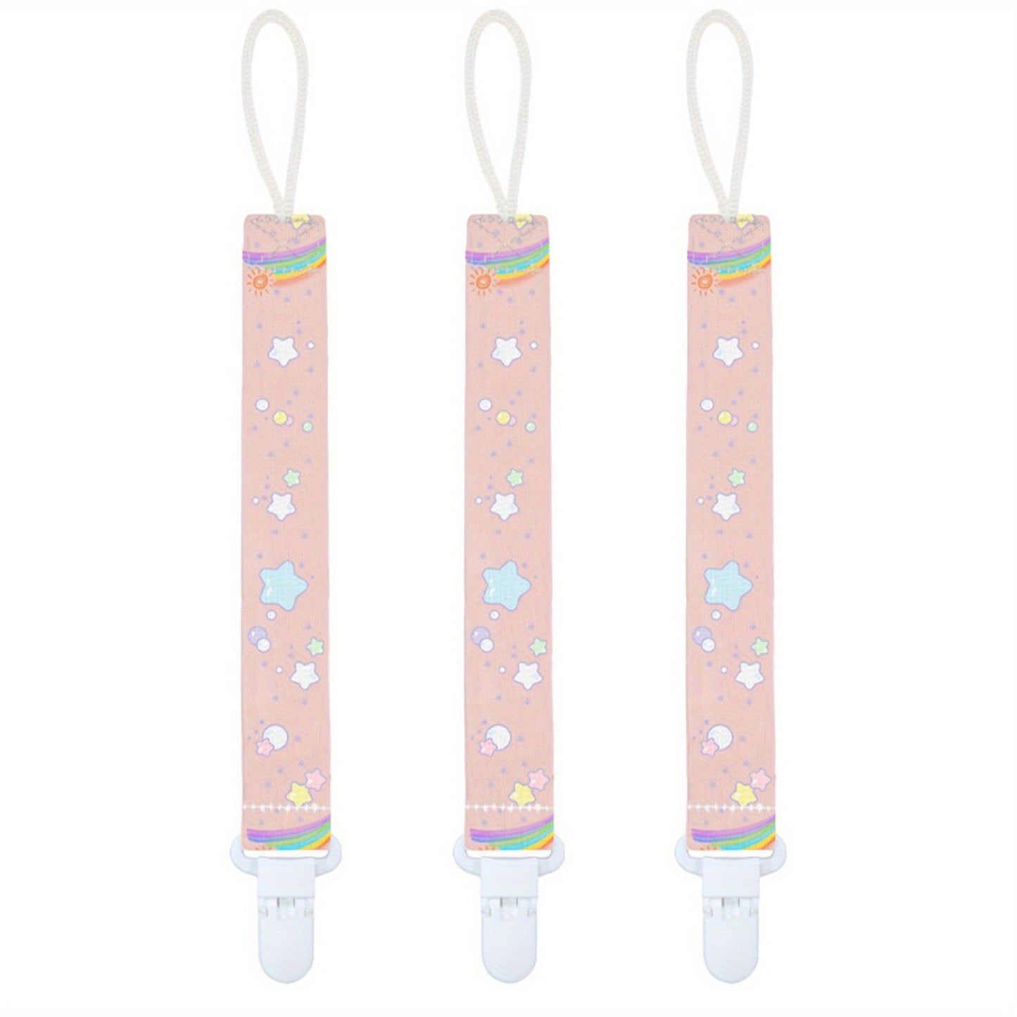 COZYPANDA Pacifier Clips - Set of 3, Universal Fit, Strong and Durable, Various Designs, Keep Pacifiers Securely Attached, Perfect Baby Shower Gift.