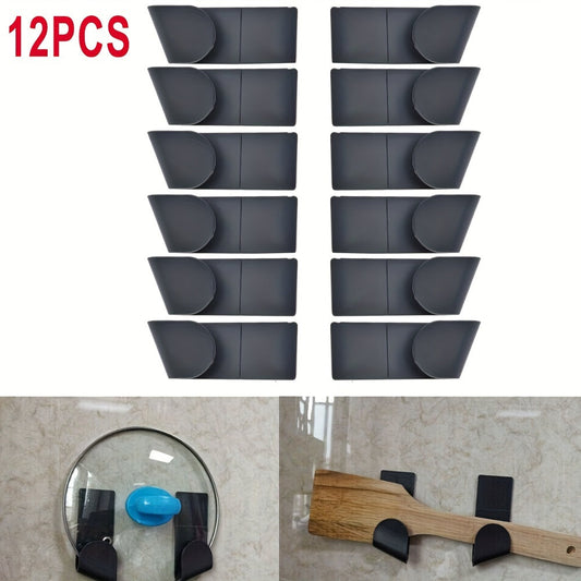 Organize your kitchen with ease using our set of 12 No-Drill Plastic Pot Lid Holders. These convenient wall-mounted storage racks feature a straight-bar hanging shelf design, perfect for keeping your cabinet clutter-free.