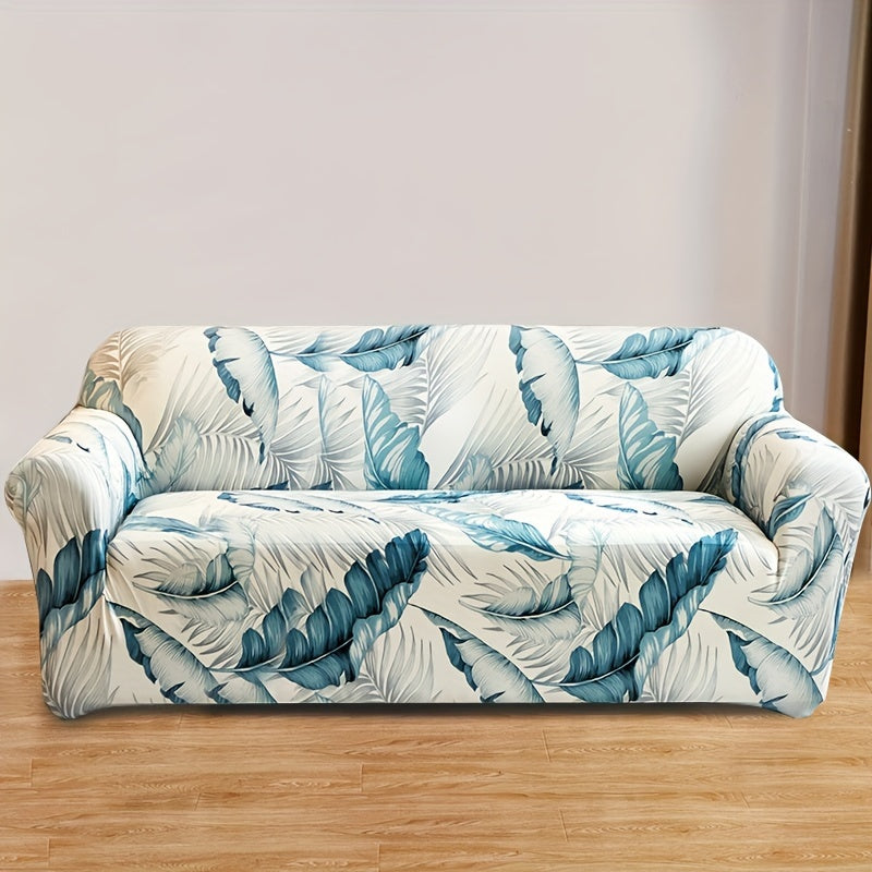 Four Seasons Printed Sofa Cover with Elastic Slipcover for Couch Protection from Cats, Ideal for Living Room or Office.