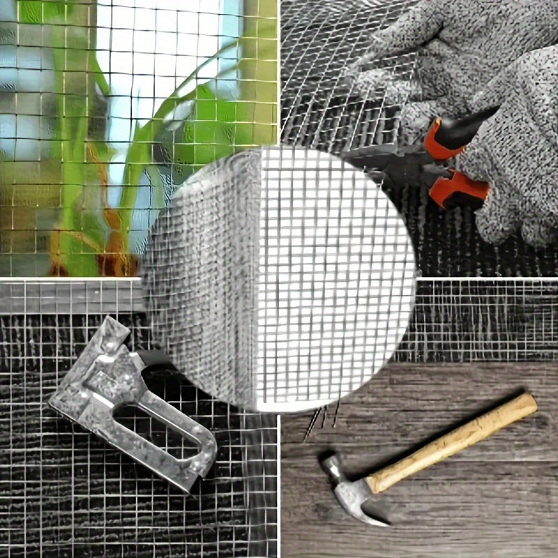 One roll of 1700cm/669.29in galvanized welded mesh, suitable for various applications like chicken coops, gardens, pet fences, and tree protection. Easy to cut.