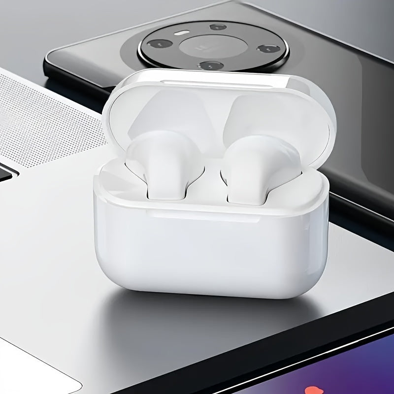 Wireless earbuds with volume control, semi-open headphones with a capacitive microphone compatible with iPhone/Samsung/Android, high-fidelity sound, ENC noise cancellation, long battery