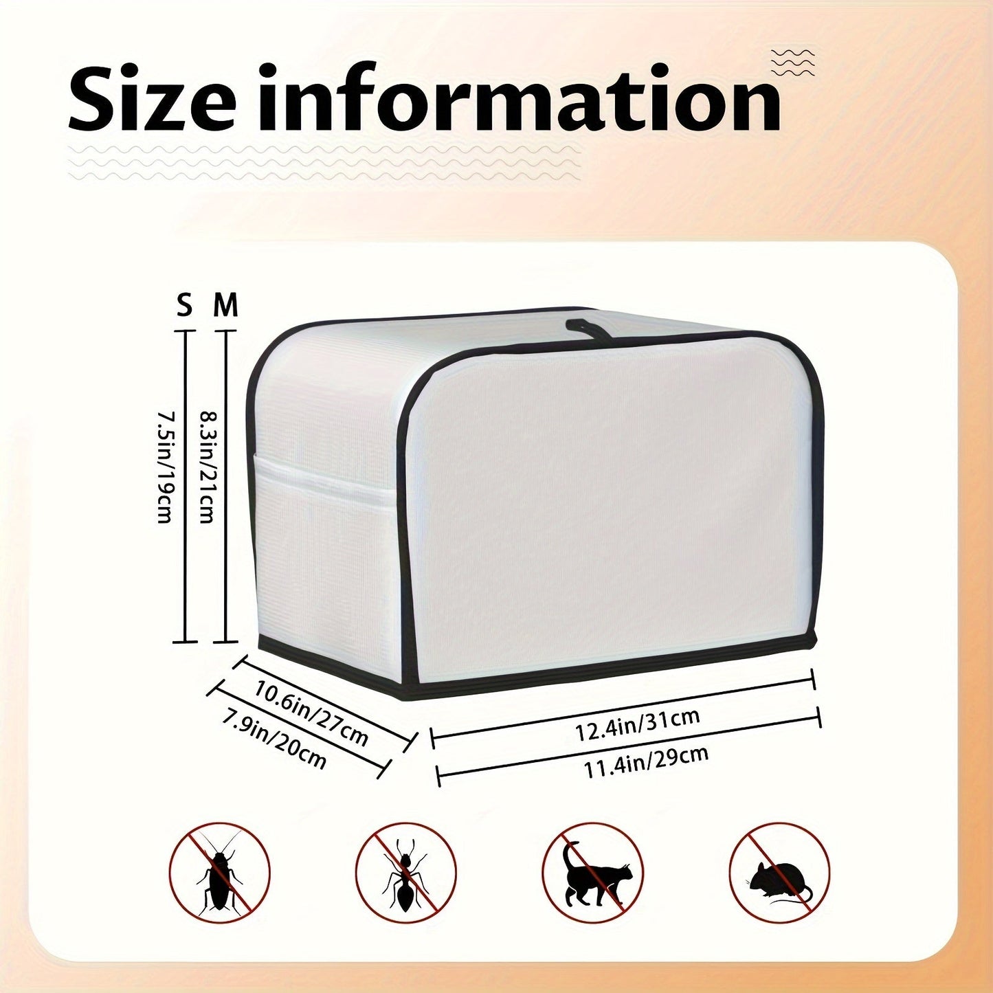 This toaster cover has a cute cartoon dog design with animal elements, perfect for protecting your appliance from dust and fingerprints. It's machine washable and fits a two-slice toaster, making it a convenient and easy-to-clean kitchen accessory.