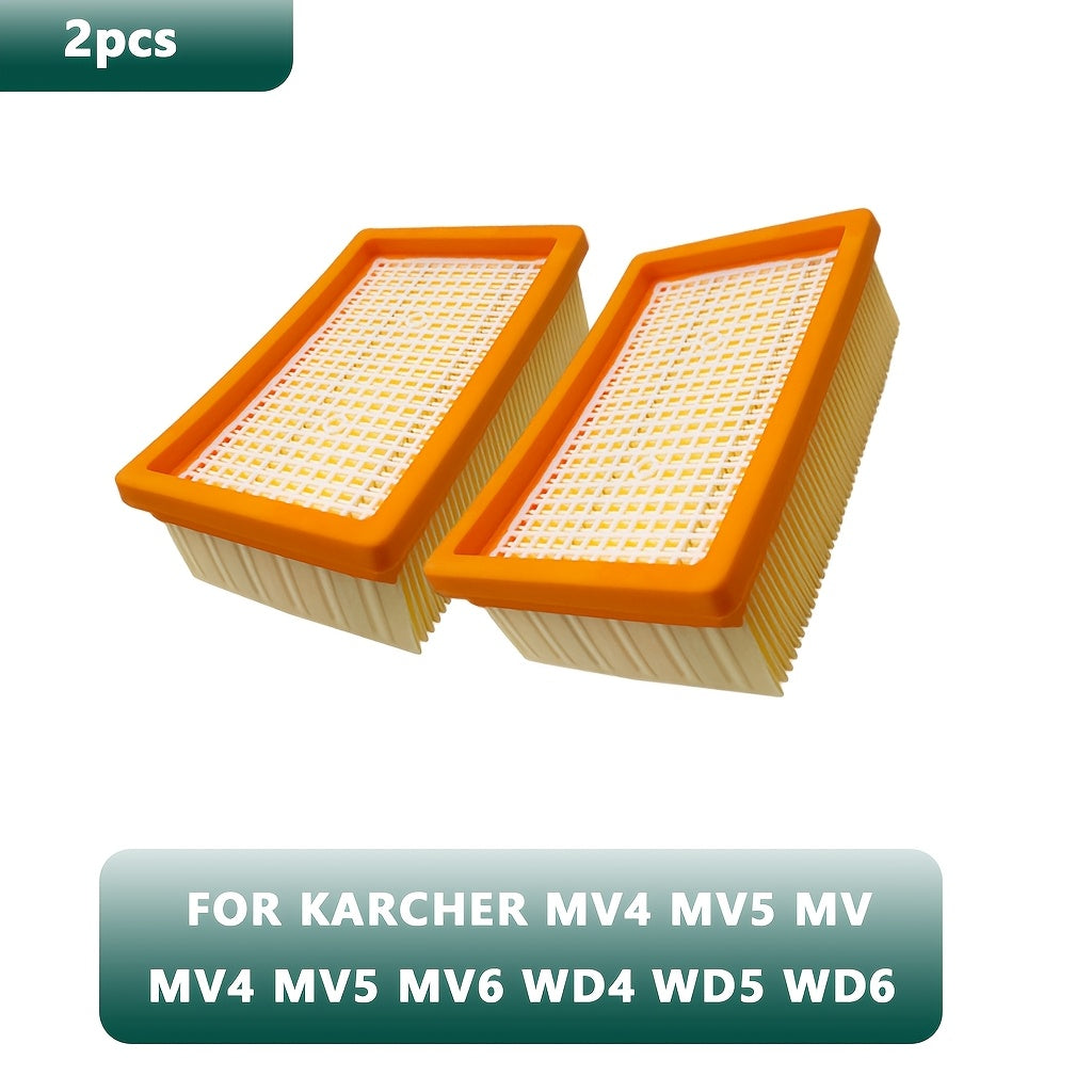 Flat-pleated filter compatible with Karcher MV4/MV5/MV6 & WD4/WD5/WD6 - Long-lasting and simple to replace, suitable for both wet and dry vacuum cleaners, INT