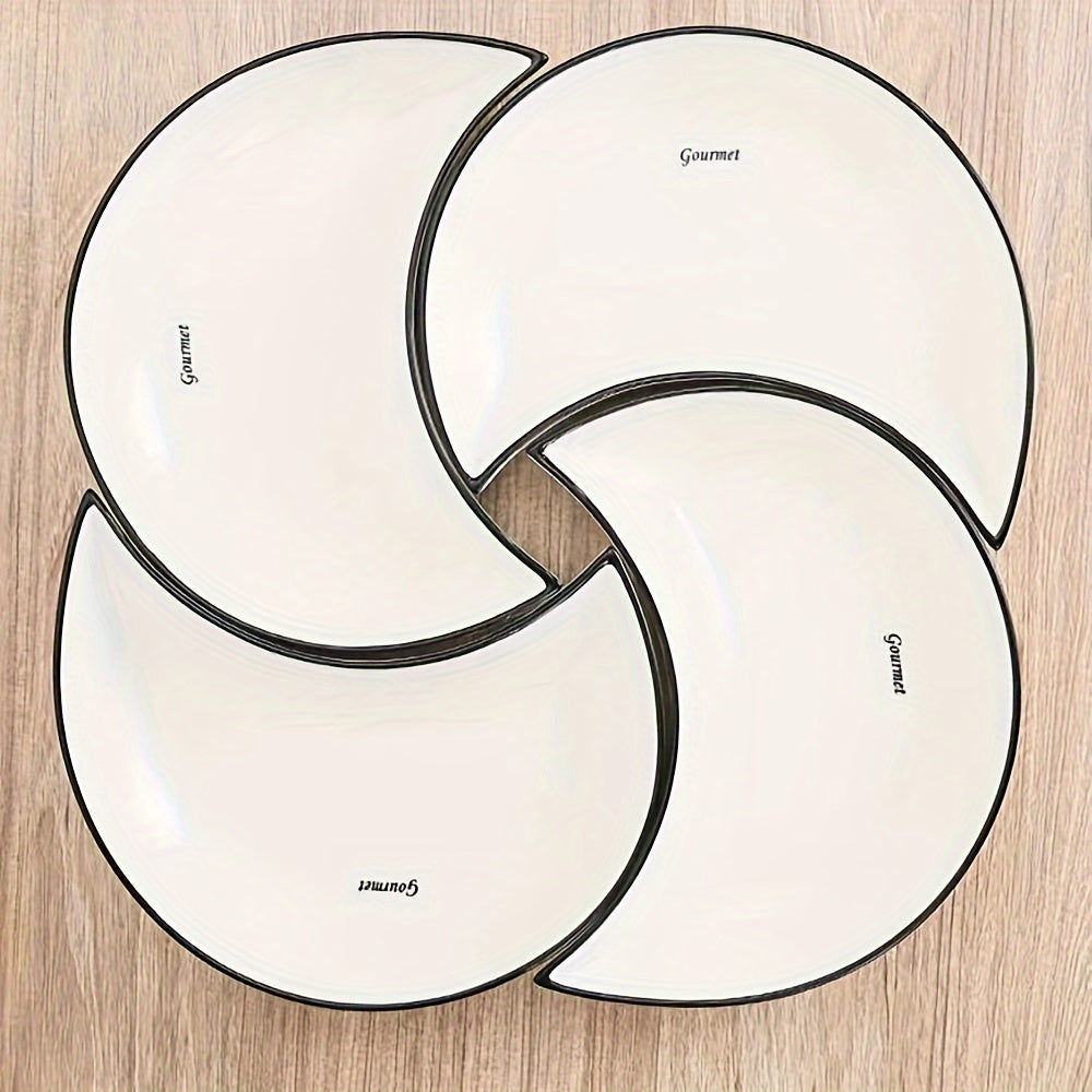 Set of 3/4/5 ceramic platter plates for family gatherings and celebrations, perfect for hot pot parties, picnics, camping, and barbecues.