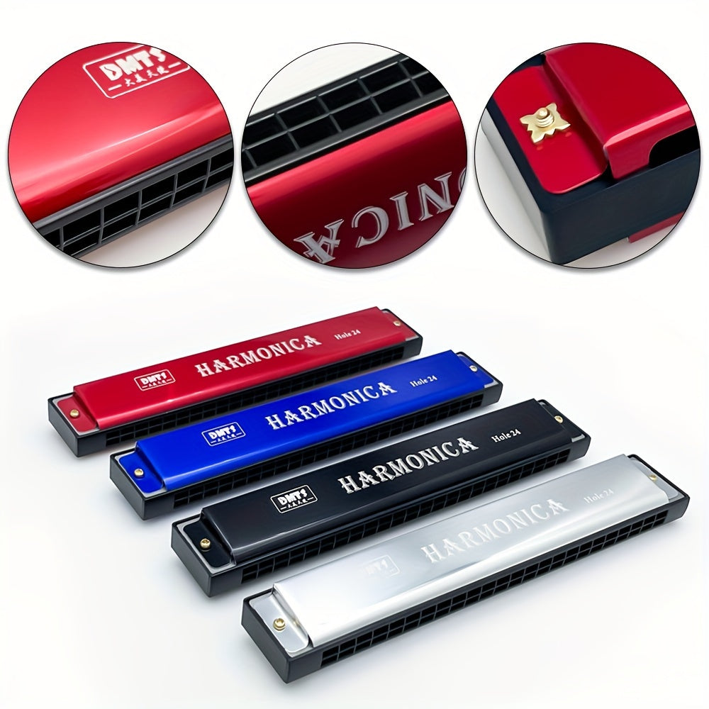 24-hole Metal Harmonica for Adults to Learn and Play