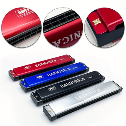 24-hole Metal Harmonica for Adults to Learn and Play