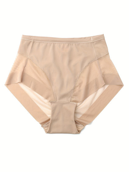 Sheer mesh high waist briefs: comfy and breathable women's lingerie.