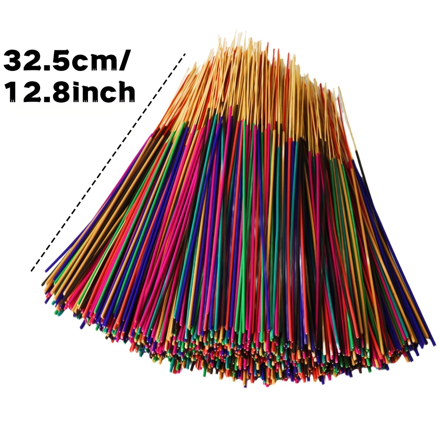 50/100/150 Mixed Scented Incense Sticks in Lavender, Rose, Cherry Blossom, Lemon Grass, Jasmine, and Sandalwood. Vibrant colors, bulk pack for yoga, fitness, meditation, and outdoor use.