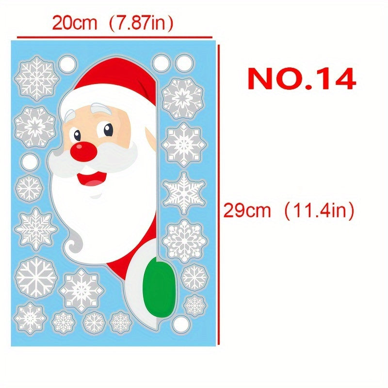 Get in the festive spirit with our 2024 Christmas Window Clings! This set includes 1pc featuring charming Snowflake & Santa Designs. These removable electrostatic stickers are perfect for decorating your home or shop during the holiday season. Bring some