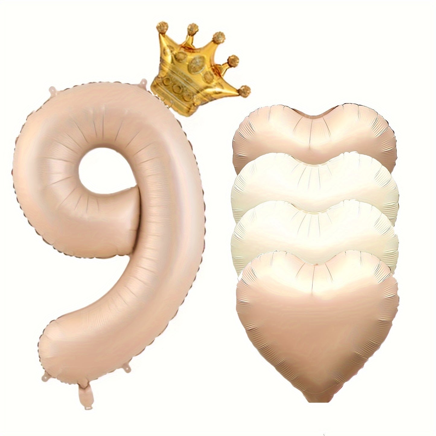 6-piece Number Foil Balloon Set for birthday parties, anniversaries, and themed events. Perfect for photo props and creating a festive atmosphere.