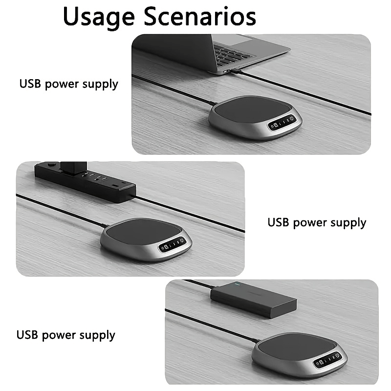 USB-обогреватель для чашек с 3 температурными режимами, автоматическим отключением, портативный для дома и офиса.