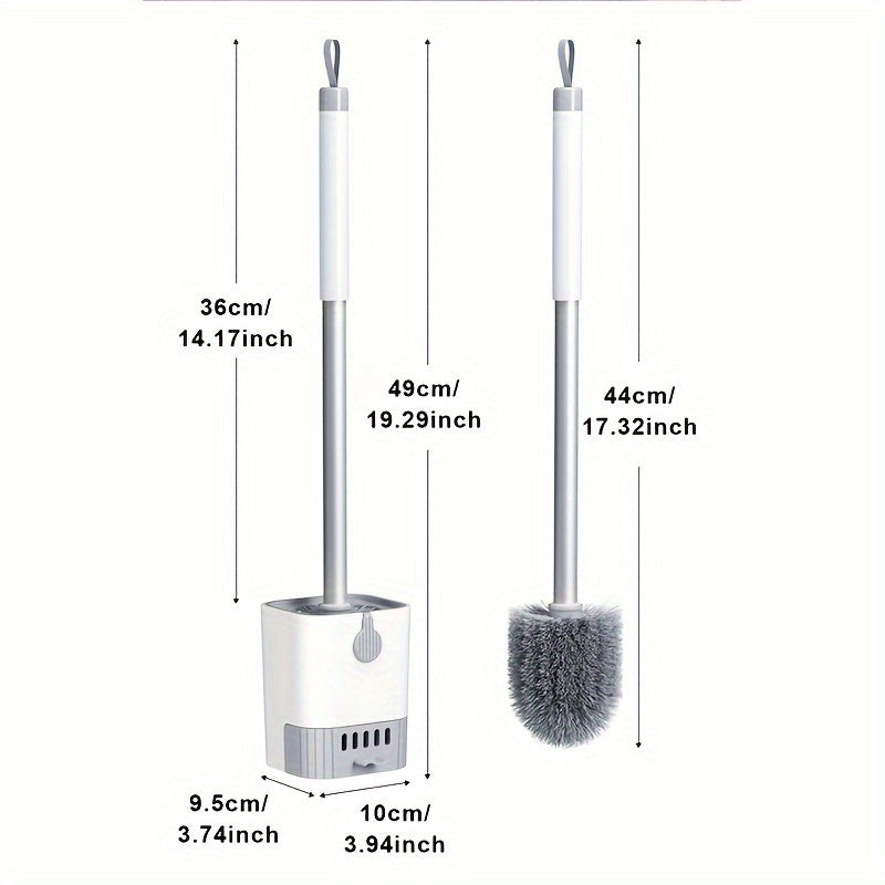 Toilet Brush Set with Wall Mount, Soft Bristles, Long Handle, Space-Saving Design, Deep Cleaning, Detachable Sink Drawer, Ideal for Home and Hotel Bathrooms, Made of Plastic, Manual Use