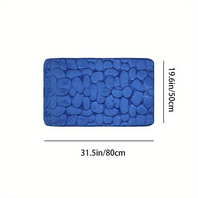 Pebble Embossed Non-Slip Bathroom Bath Mat Set with Memory Foam - Super Soft, Absorbent, and Quick-Drying Rug for Comfort and Safety. Machine Washable and Thick for a luxurious feel in your bathroom.