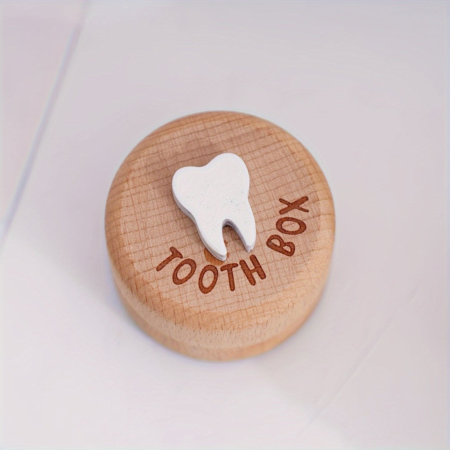 Tooth Fairy Box - Handcarved 3D Tooth Holder for Lost Teeth. Wooden Keepsake Box to Store Children's Teeth.