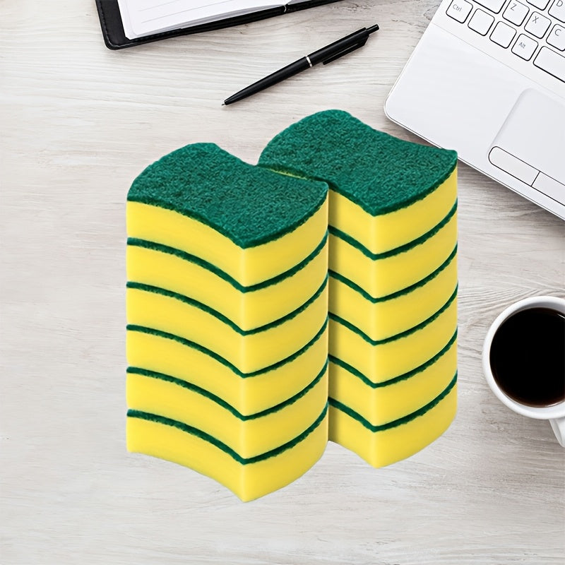 Multi-purpose cleaning sponges in packs of 10, 12, or 24 with dual-sided scrub pads. Made from premium material, these sponges are durable, scratch-free, and super absorbent. An essential cleaning tool for the kitchen, bathroom, outdoor areas, and