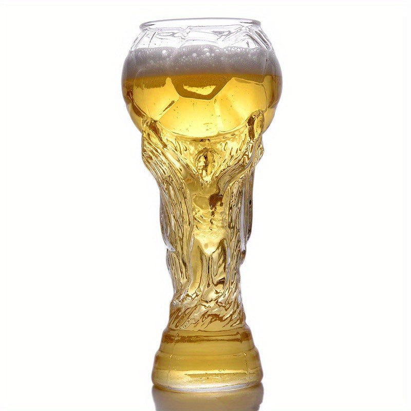 Clear glass beer cup, 1pc, 450ml/15.2oz - Ideal for soccer fans and outdoor enthusiasts, perfect for all seasons.