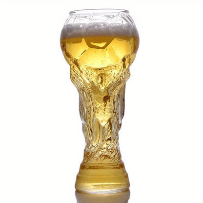 Clear glass beer cup, 1pc, 450ml/15.2oz - Ideal for soccer fans and outdoor enthusiasts, perfect for all seasons.