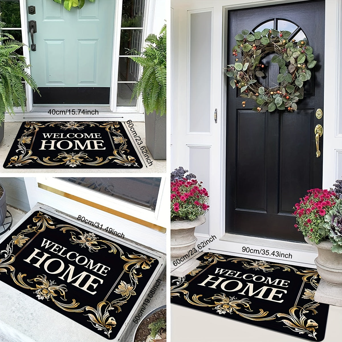 Introducing our Welcome Home Monogrammed Entrance Mat! Made of non-slip, stain-resistant polyester with sponge backing, this rug is perfect for both indoor and outdoor use. Quick dry and easy to clean, it's the best choice for Christmas and ideal for