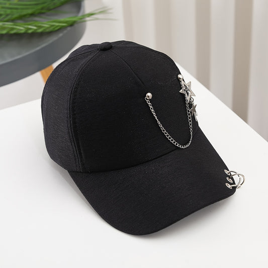 Women's baseball cap with star pendant, versatile outdoor headwear-great Eid gift.