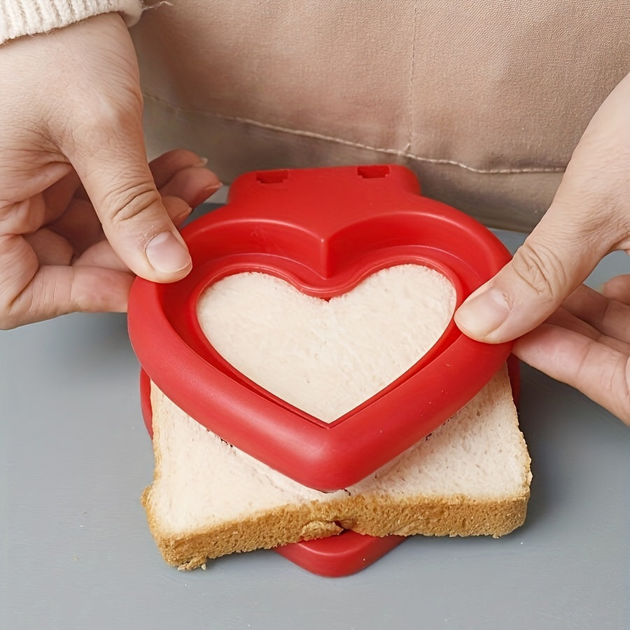 Stainless Steel Heart-Shaped Sandwich Cutter and Sealer Set - Perfect for Adding a Decorative Touch to Your Lunchbox or Baking Projects, Essential Kitchen Tool