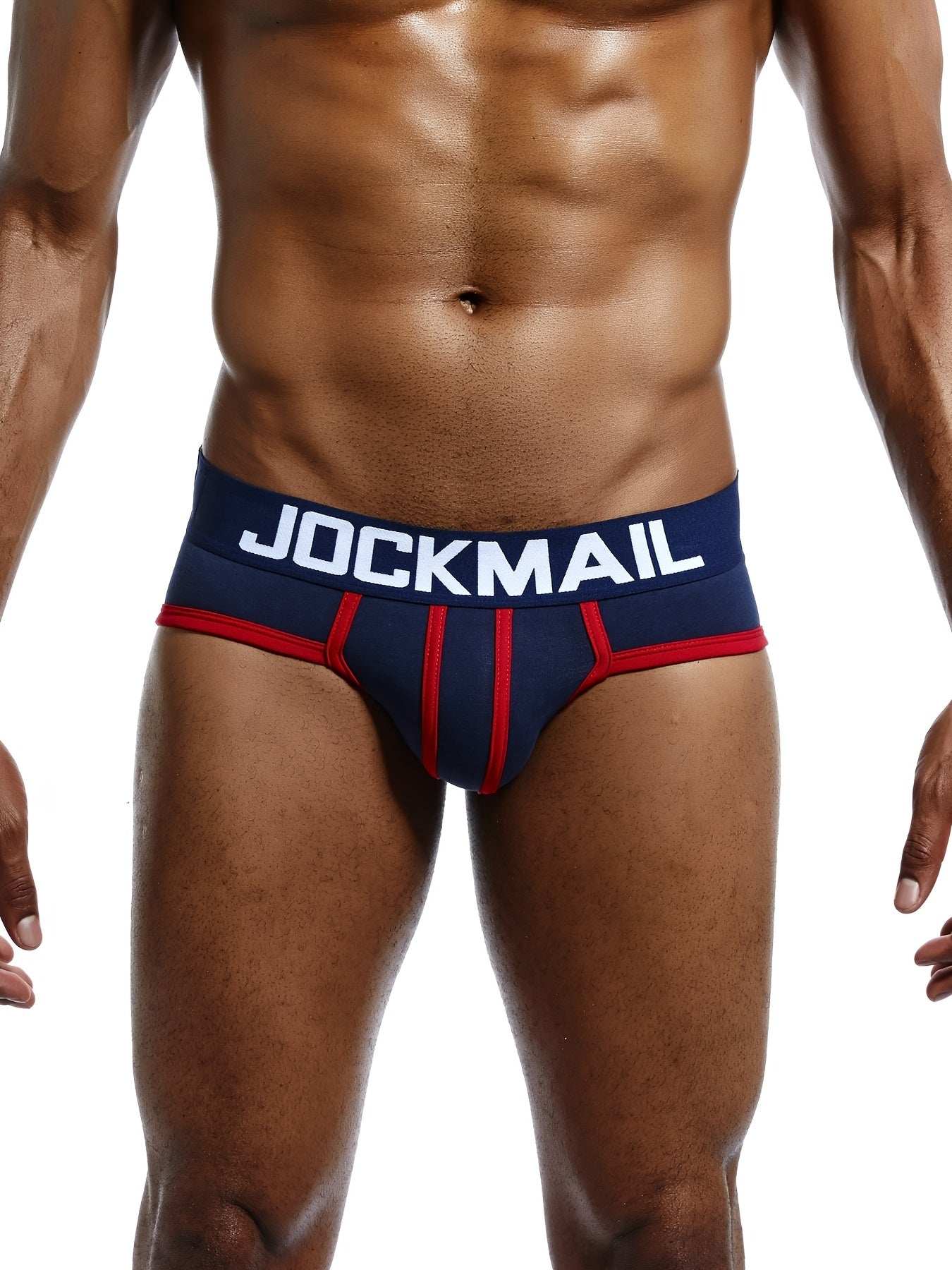 JOCKMAIL 4pcs Men's Fashion Low-Rise Cotton Briefs with Color Block Design