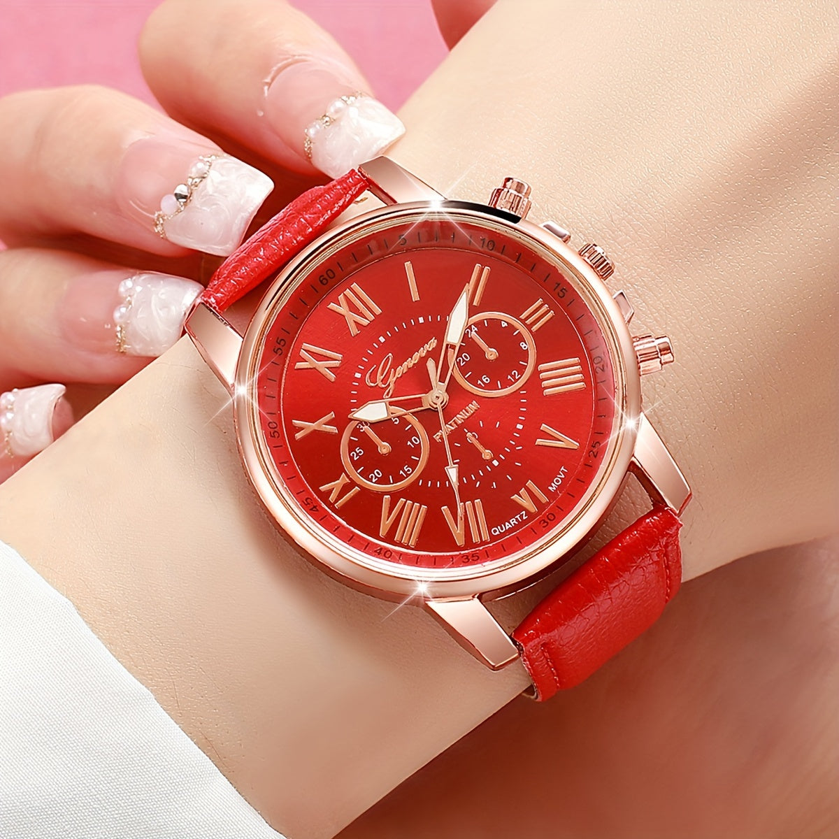 Set of 12 women's casual quartz watches with candy color matching dials, does not include watch box.