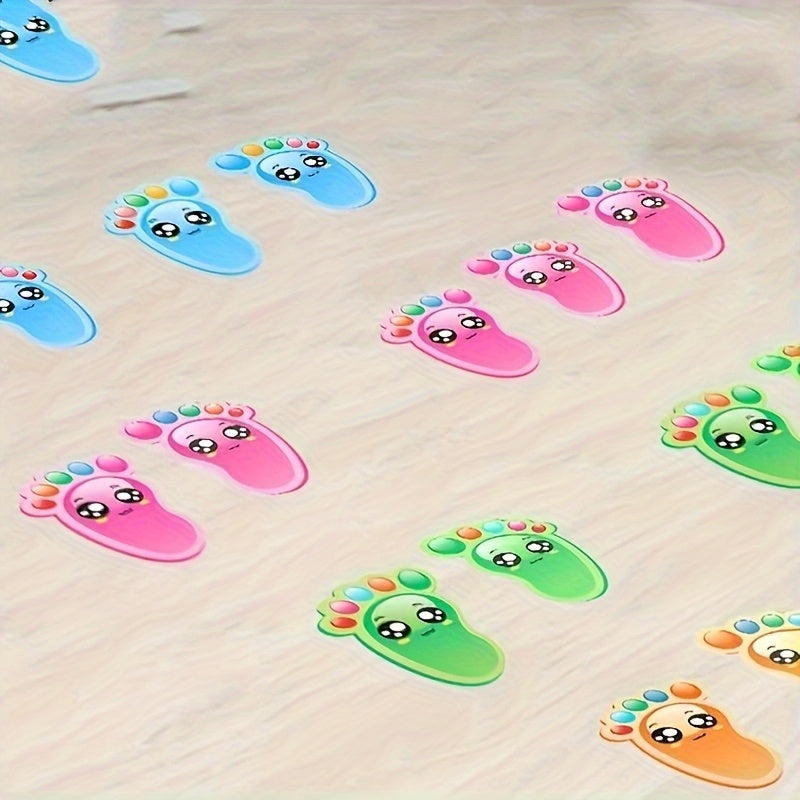 30-Pack Footprint-Shaped Floor Stickers for Indoor Directional Guidance in Hallways & Events