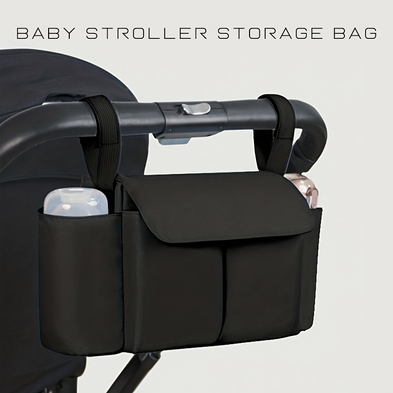 Stylish Stroller Storage Bag with Large Capacity for Mom's Travel Needs - Includes Bottle Holder, Diaper Bag, and Stroller Accessories