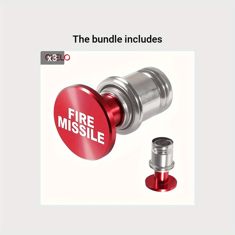 Novelty car cigarette lighter cover fits most vehicles with standard 12 volt power source for ejecting panic missile.