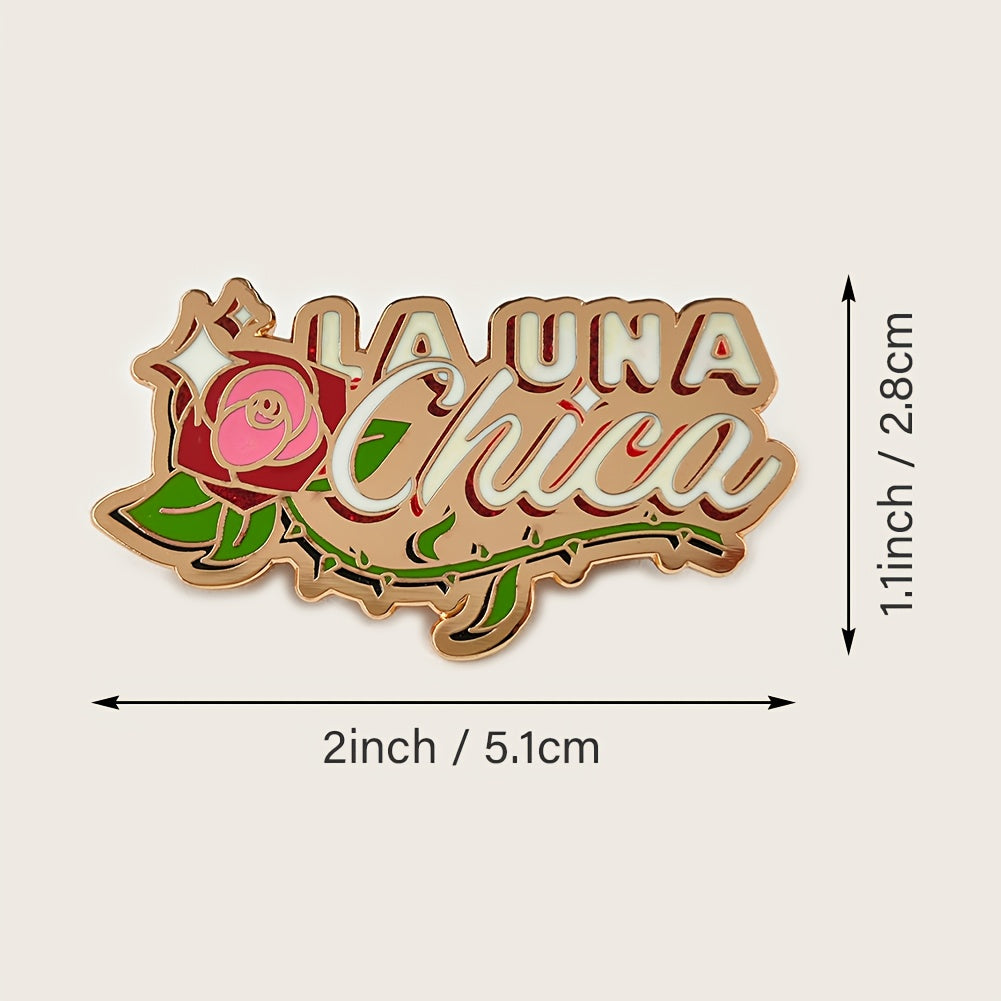 Add a touch of elegance with the 1pc ZERUPRIN Elegant Alloy Brooch. Featuring the "LA UNA Chica" Thorn Rose design, this irregularly shaped golden badge is a unique and eye-catching accessory for your collar, backpack, hat, or coat. It makes for a