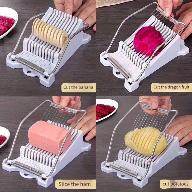 This Stainless Steel Manual Meat Slicer is great for slicing lunch meats and ham, making it the ideal kitchen tool for home cooking, especially when preparing dishes like ham and eggs.