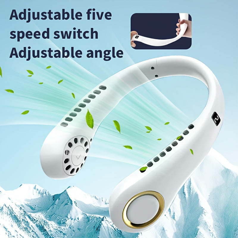 Portable Mini USB Fan with Adjustable Speed - USB Rechargeable, Wearable Design for Outdoor Activities, Home, Office, School & Travel - Essential Air Circulation Tool, Great Holiday Gift, Sleek and Convenient Fan