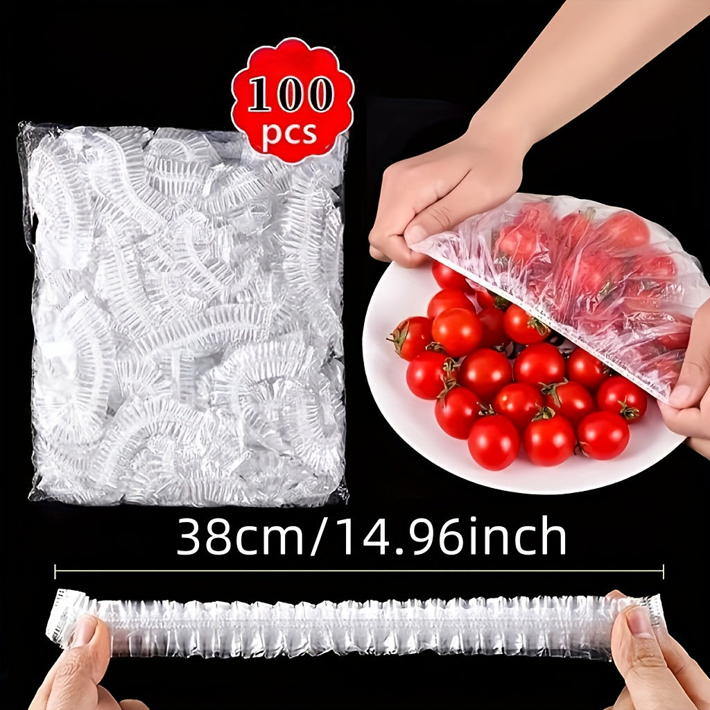 Reusable Elastic Food Covers in packs of 100, 300, or 500 - Adjustable to fit bowls and plates, keeping leftovers fresh and safe. A must-have for any kitchen!