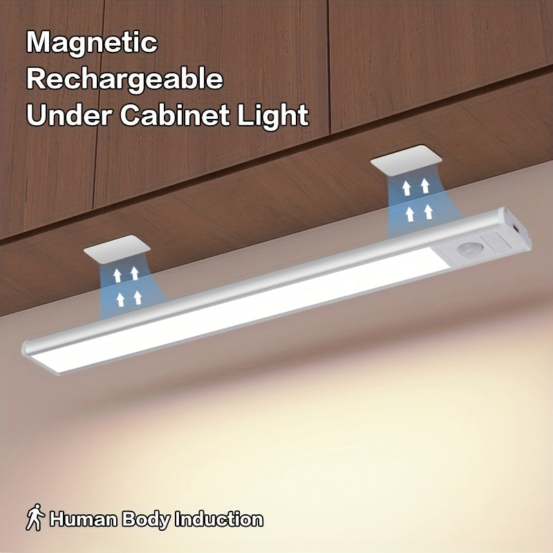 USB Rechargeable Sensing Light Strip for Cabinets, LED Smart Body Induction Light for Kitchens, Wardrobes, And Shoe Cabinets, offers Three Color Temperature Options And Adjustable