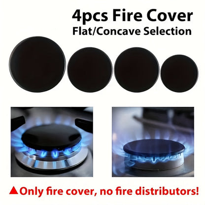 Set of 4 SABAF Gas Stove Burner Covers, Oven Gas Stove Crown Flame Cap Cover for Kitchen, Compatible with Most Metal Stove Burners