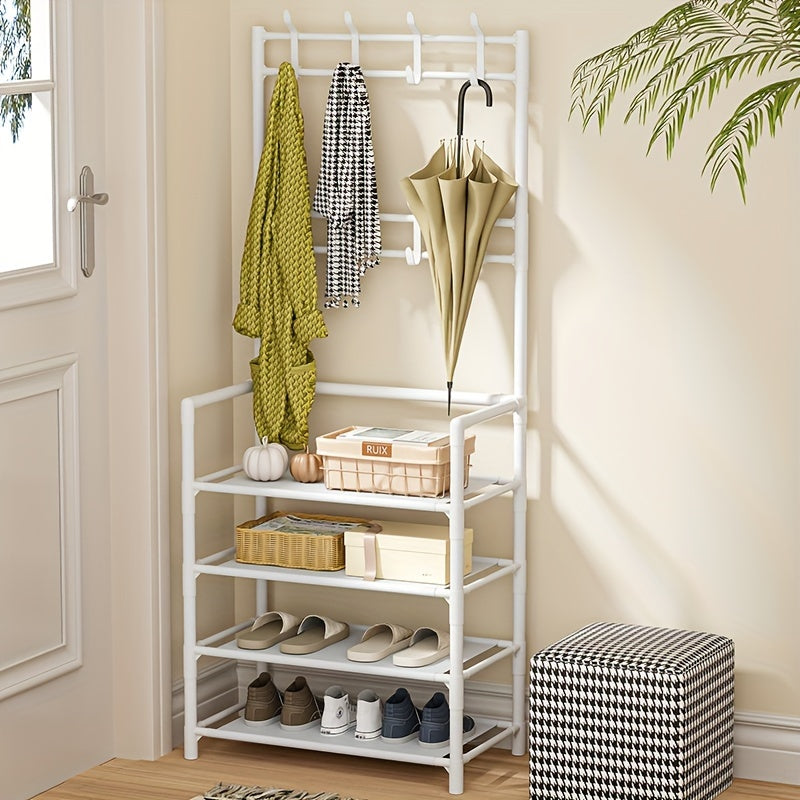 Add a touch of elegance to your home with the sleek and functional Modern Multifunctional Metal Shoe Cabinet. This space-saving design is perfect for your entrance, bedroom, or living room. Built to be strong and easy to install, this cabinet is sure to