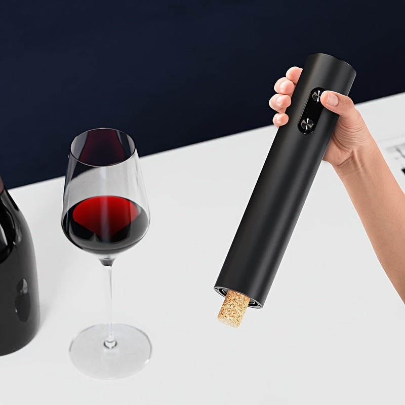 Sleek Black Electric Wine Opener - Effortlessly Open Bottles with Automatic Corkscrew, Perfect for Home Bars & Parties. Great Gift for Wine Lovers - Made of Durable ABS Material, Battery Operated (4 AA Batteries Not Included)