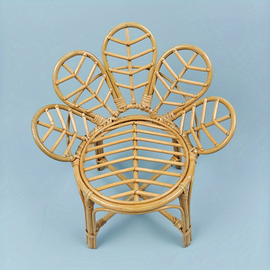 Bamboo Chair and Flower Chair Photography Props, Rattan Basket Posing Prop, Studio Accessories for Shooting Furniture