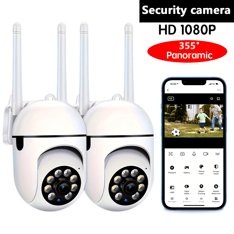 Stay protected with our spherical safety camera featuring motion detection, color night vision, alarm push notifications, and 1080P wireless Wi-Fi connectivity. This smart home safety camera offers 355° panoramic monitoring, intelligent motion detection