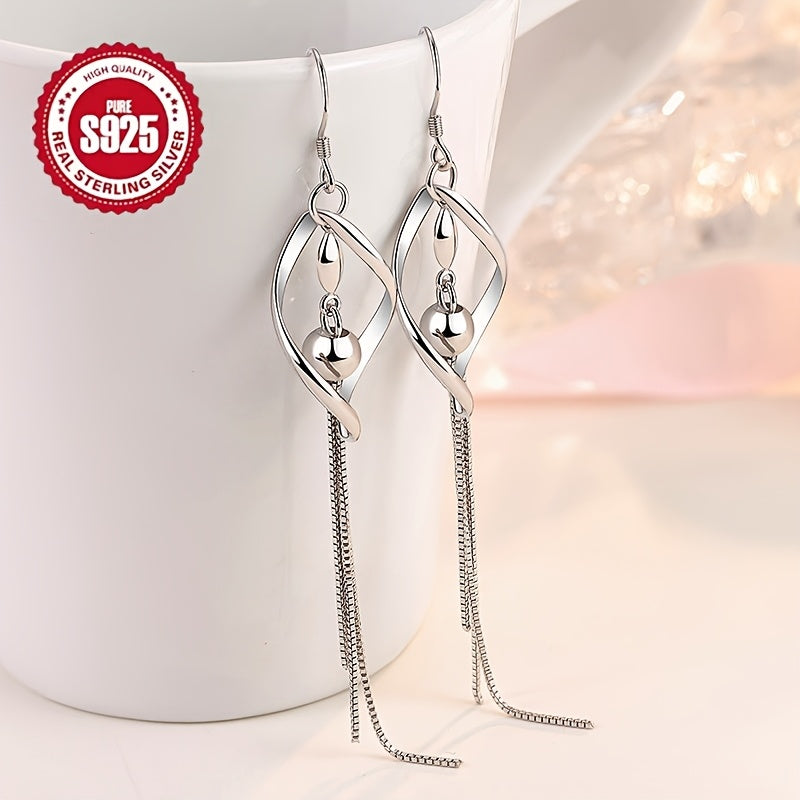 These 925 Silver Tassel Earrings are hypoallergenic and perfect for adorning your earlobes. The twisted design and tassel bead detail give these earrings a long and trendy look, making them ideal for hip hop enthusiasts. They make a great gift for