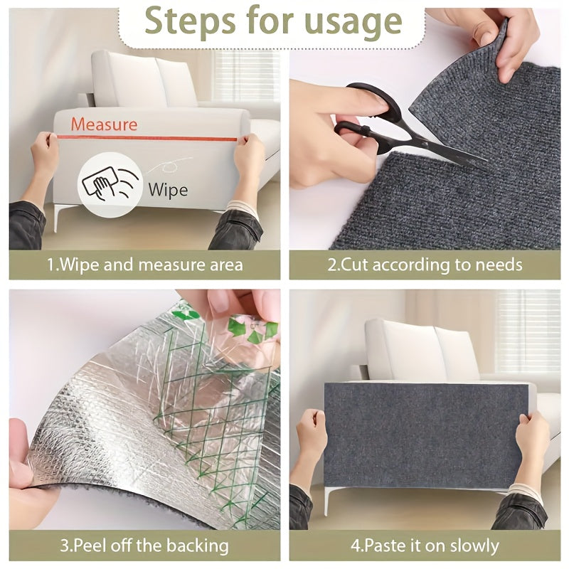 Durable adhesive cat scratching mat roll with sticky tape, ideal for protecting cat furniture.