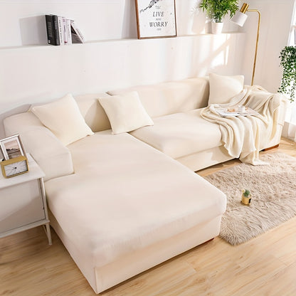 Modern sofa cover with non-slip elastic band, machine washable, made of 95% polyester and 5% spandex. Compatible with various sofa sizes, no printing, stitched craftsmanship, fabric weight of 100-120 g/m².