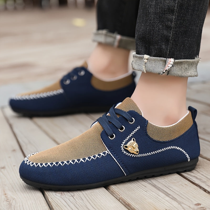 Men's business casual shoes, comfortable and durable. Suitable for all seasons, with non-slip PVC sole and fabric upper.