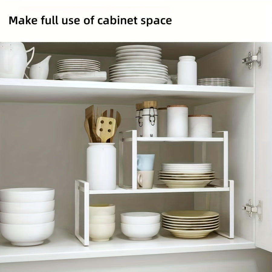 Japanese Kitchen Cabinet Layered Shelf made of carbon steel with multiple storage layers. This multifunctional rack is perfect for keeping kitchen essentials organized, such as seasoning, soup pots, and dishes. It is suitable for both kitchen and study