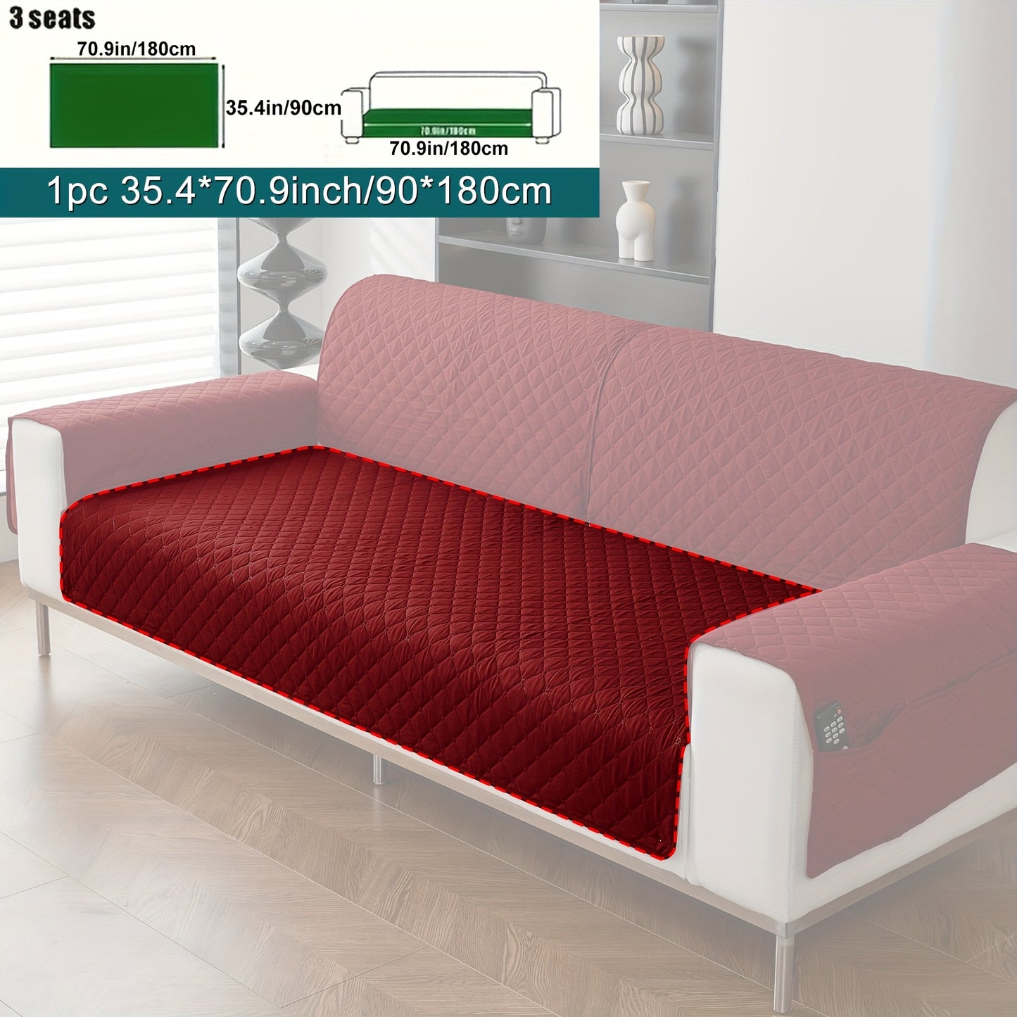 Anti-slip sofa cushion protective pad suitable for all types of sofas, machine washable.